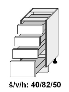 Kuchyňská skříňka dolní SIGNUM INDIGO D4R/40 - grey                                                                                          