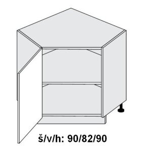 Kuchyňská skříňka dolní SIGNUM INDIGO D12R/90 - bílá alpská