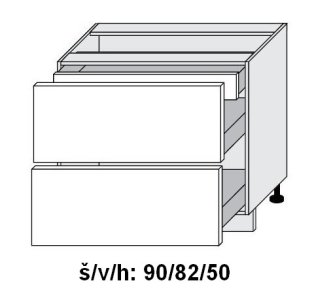 Dolní skříňka se zásuvkami QUANTUM MINT 90 cm