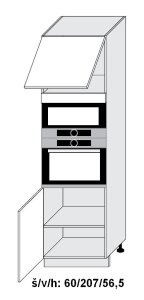 Kuchyňská skříňka dolní vysoká SIGNUM INDIGO D14/RU/60/207 - grey                                                                                                         