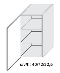 Kuchyňská skříňka horní SIGNUM INDIGO W2/40 - bílá alpská                                                                                                                                               