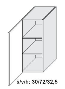 kuchyňská skříňka horní SIGNUM BÍLÁ W2/30 -  grey                                                                                                                                             