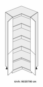 kuchyňská skříňka dolní vysoká OPTIMUM BÍLÁ D24N/207 - bílá alpská                                                                                                                               