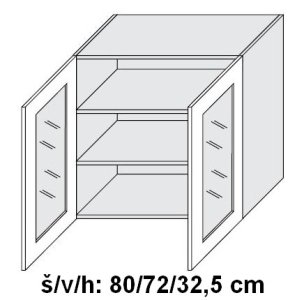 kuchyňská skříňka horní SIGNUM BÍLÁ W3S/80 mat - grey                                                                                                                                        