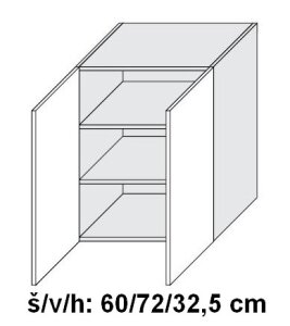Kuchyňská skříňka horní SIGNUM INDIGO W3/60 - bílá alpská                                                                                                                                               