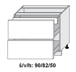Dolní skříňka se zásuvkami SIGNUM BÍLÁ 90 cm                                                                                                                                                          