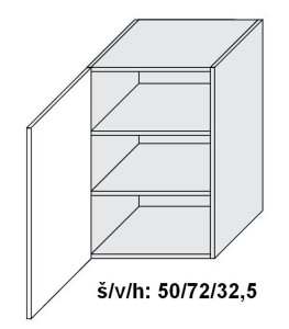 kuchyňská skříňka horní SIGNUM BÍLÁ W2/50 - bílá alpská                                                                                                                                               