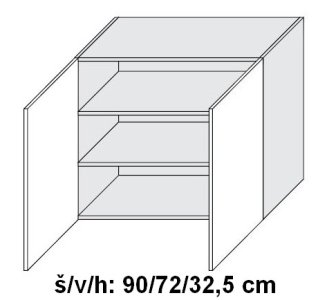 Horní skříňka OPTIMUM BÍLÁ 90 cm