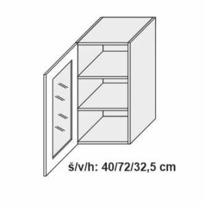 Kuchyňská skříňka horní SIGNUM BÍLÁ W2S/40 mat - dub artisan
