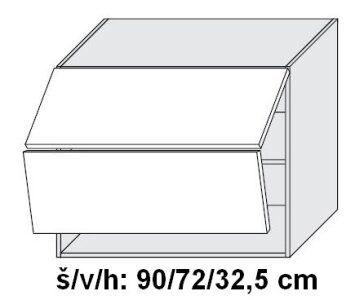 Kuchyňská skříňka horní SIGNUM INDIGO W8B AVENTOS/90 - bílá alpská                                                                                                                                      