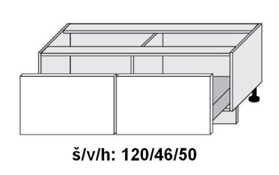 Dolní skříňka se zásuvkami QUANTUM MINT 120 cm